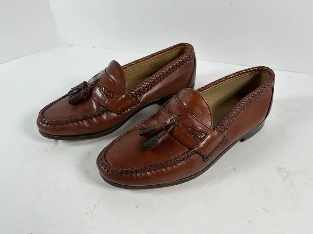Allen Edmonds Brown Leather Tassel Loafers Mens 8.5 D USA Dress Shoes 47716